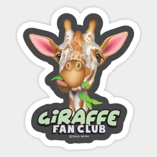 funny cute fan of Giraffe Chewing Leaves Sticker